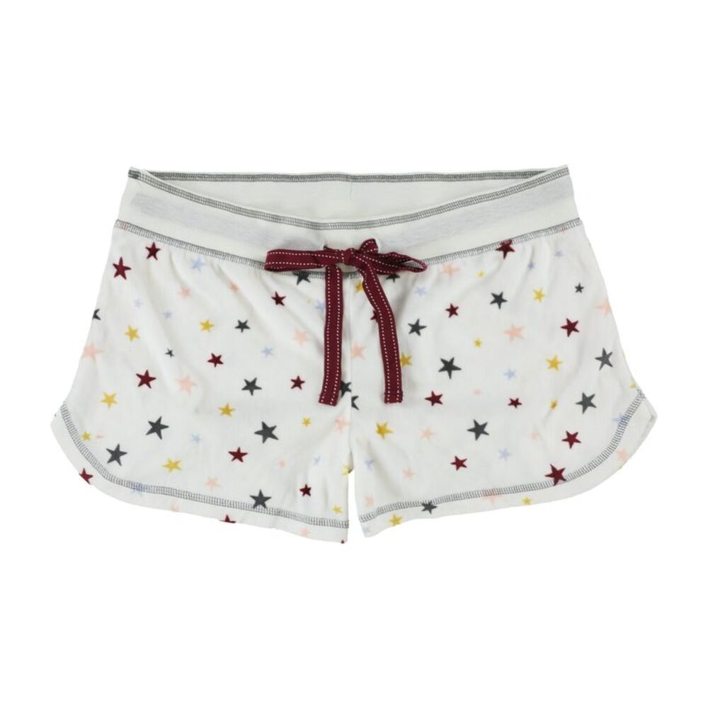 P.J. Salvage Womens Stars Pajama Shorts, Off-White, S, DM